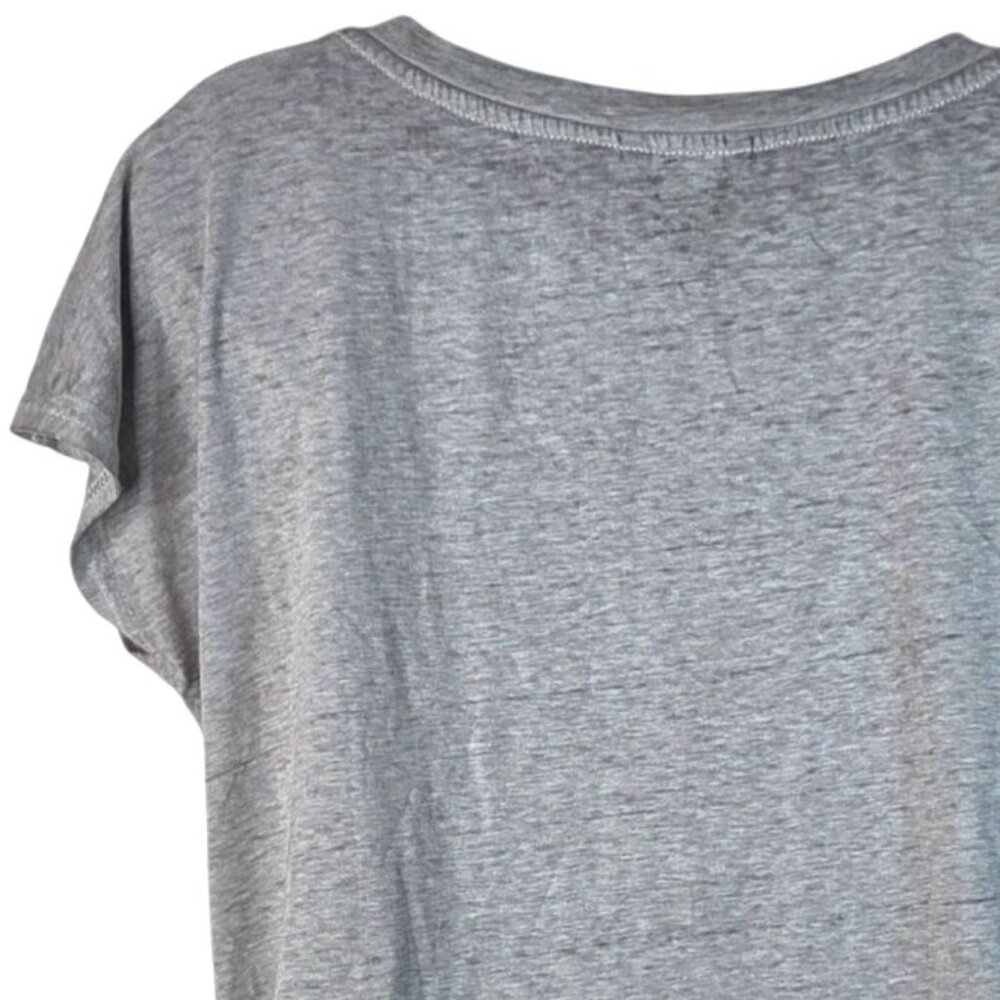 Wild Kiss Gray Vintage Rock & Roll Leopard Skull Graphic Tee Lace-Up Side Med - Picture 7 of 7